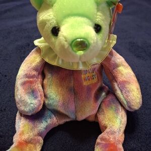 August The Birthday Bear TY Beanie Baby 2001